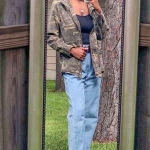 garage army green distressed camo jacket